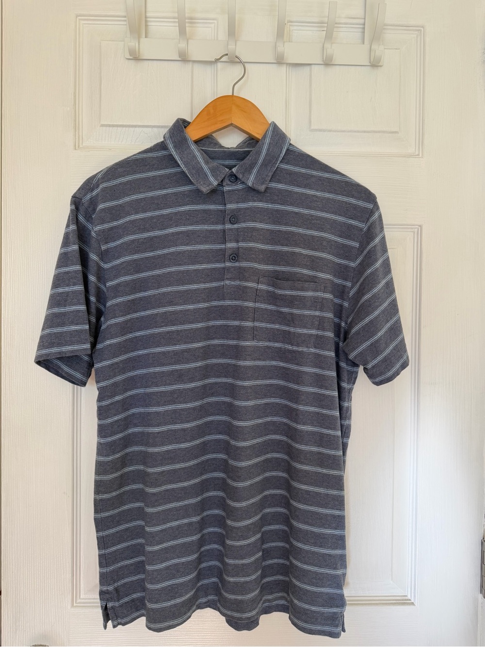 Patagonia Men’s Striped Short-Sleeve Polo Shirt - Gray